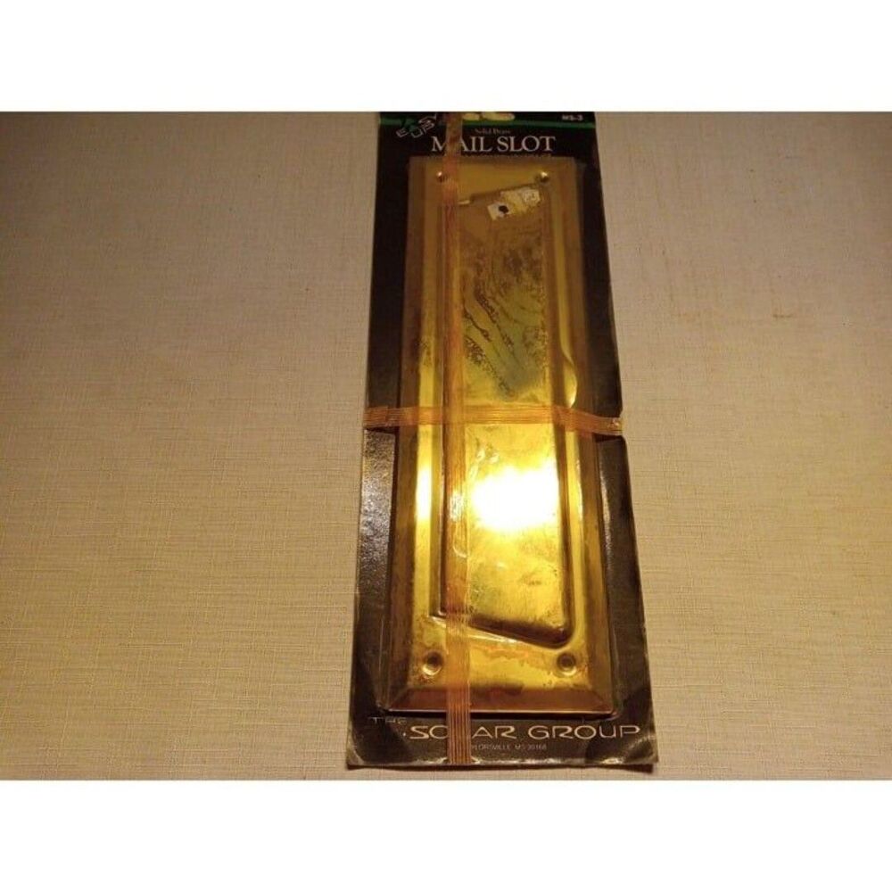 Easy Up Solid Brass Mail Slot by Solar Group MS-3 Brand New Door Mailslot  NOS